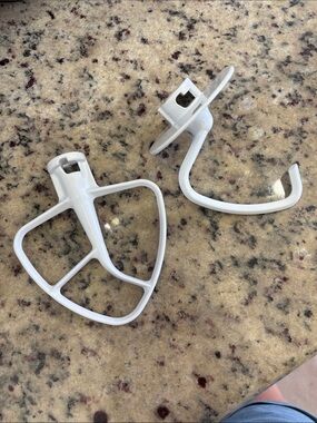 Kitchen Aid - White Mixer Beater and Dough Hook Attachments